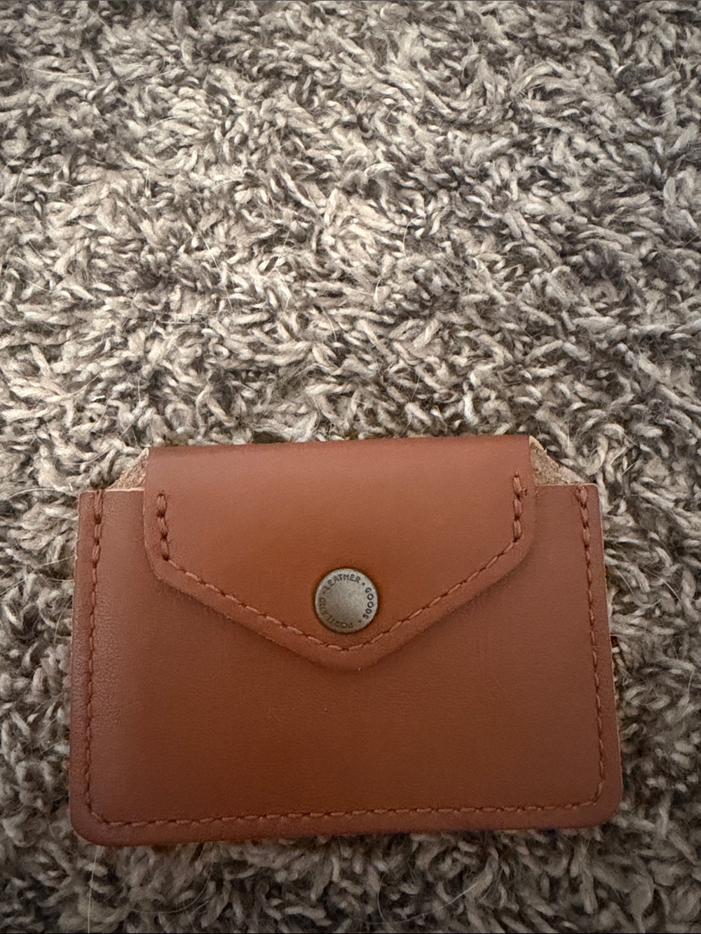 Portland Leather Tan Leather Card Wallet - Minimal Snap Closure